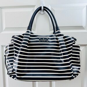 Kate Spade Navy Blue Striped Diaper Bag Carry-All